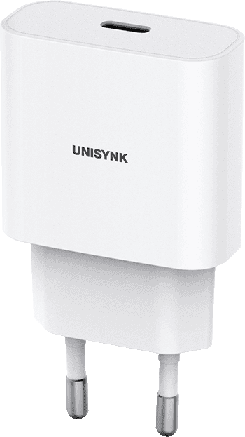 Unisynk USB-C Wall Charger EU PD 20W White Unisynk USB-C Wall Charger EU PD 20W White