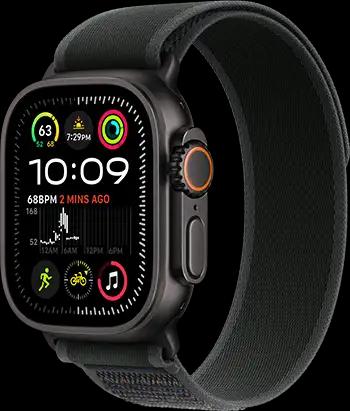 Apple Watch Ultra 2 Cellular 49mm Black Titanium Black Trail Loop 34FR Screen USEN Apple Watch Ultra 2 Cellular 49mm Black Titanium Black Trail Loop 34FR Screen USEN