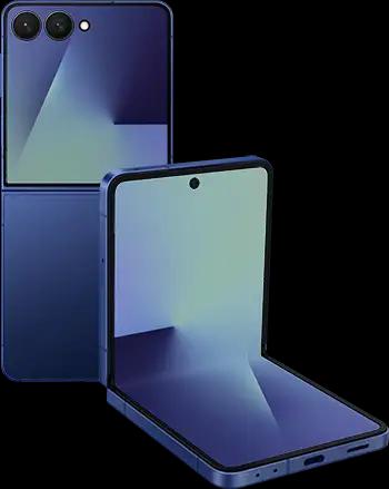 Samsung Galaxy Z Flip 7 tabletopl30back blue shadow Samsung Galaxy Z Flip 7 tabletopl30back blue shadow