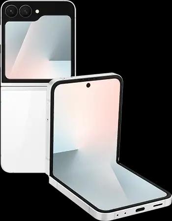 Samsung Galaxy Z Flip 7 FE tabletopl30back white Samsung Galaxy Z Flip 7 FE tabletopl30back white