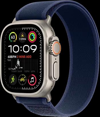 Apple Watch Ultra 2 Cellular 49mm Natural Titanium Blue Trail Loop 34FR Screen USEN Apple Watch Ultra 2 Cellular 49mm Natural Titanium Blue Trail Loop 34FR Screen USEN